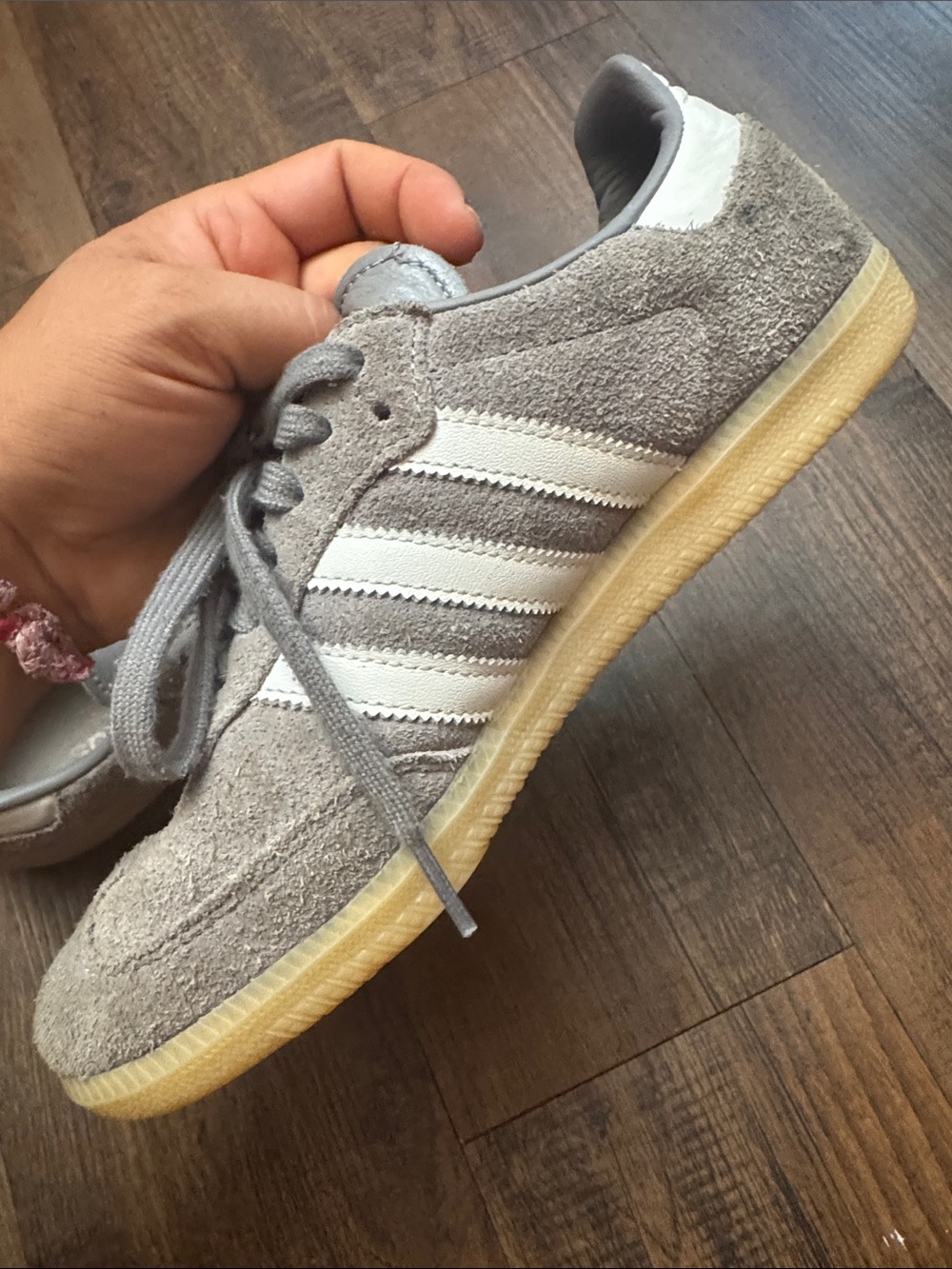 adidas Samba Suede Sneakers in Light Gray and White - Picture 12 of 15